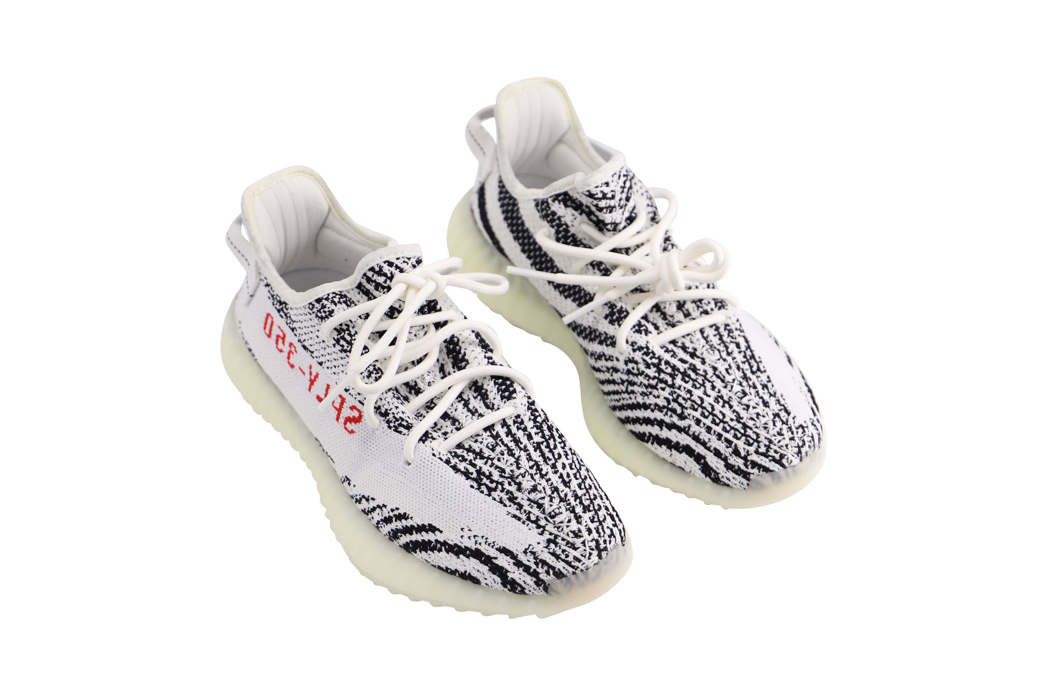 Yeezy Adidas Yeezy Boost 350 V2 Zebra Sneakers in White Cotton Size US 8 / EU 41 - 5 Thumbnail