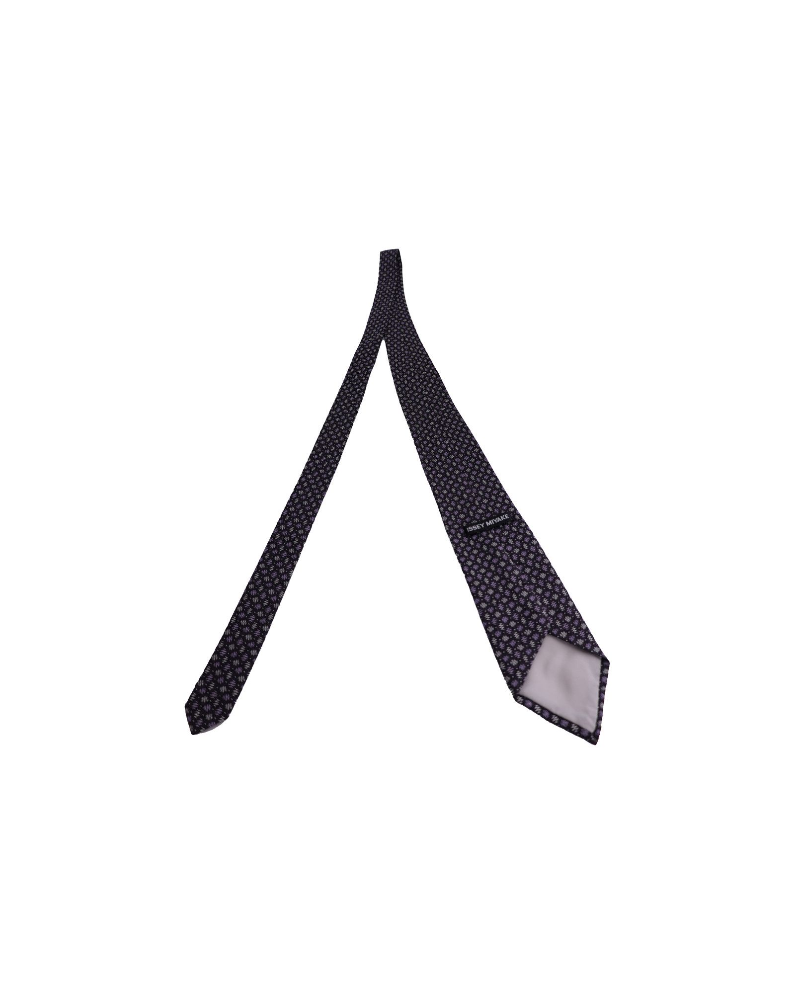 Issey Miyake Issey Miyake Patterned Necktie in Purple Silk Cotton Size ONE SIZE - 6 Thumbnail
