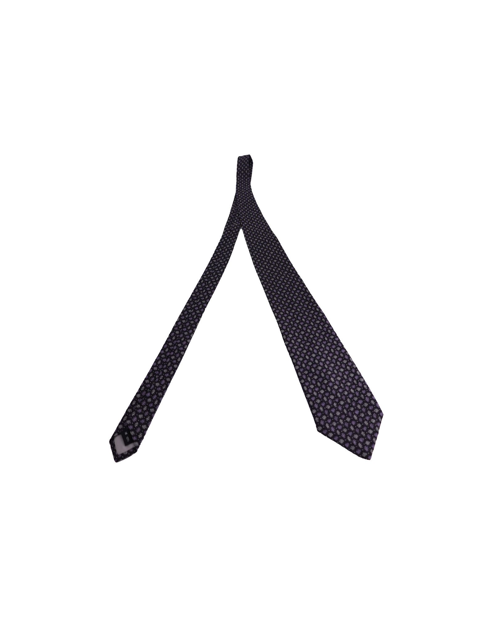 Issey Miyake Issey Miyake Patterned Necktie in Purple Silk Cotton Size ONE SIZE - 4 Thumbnail