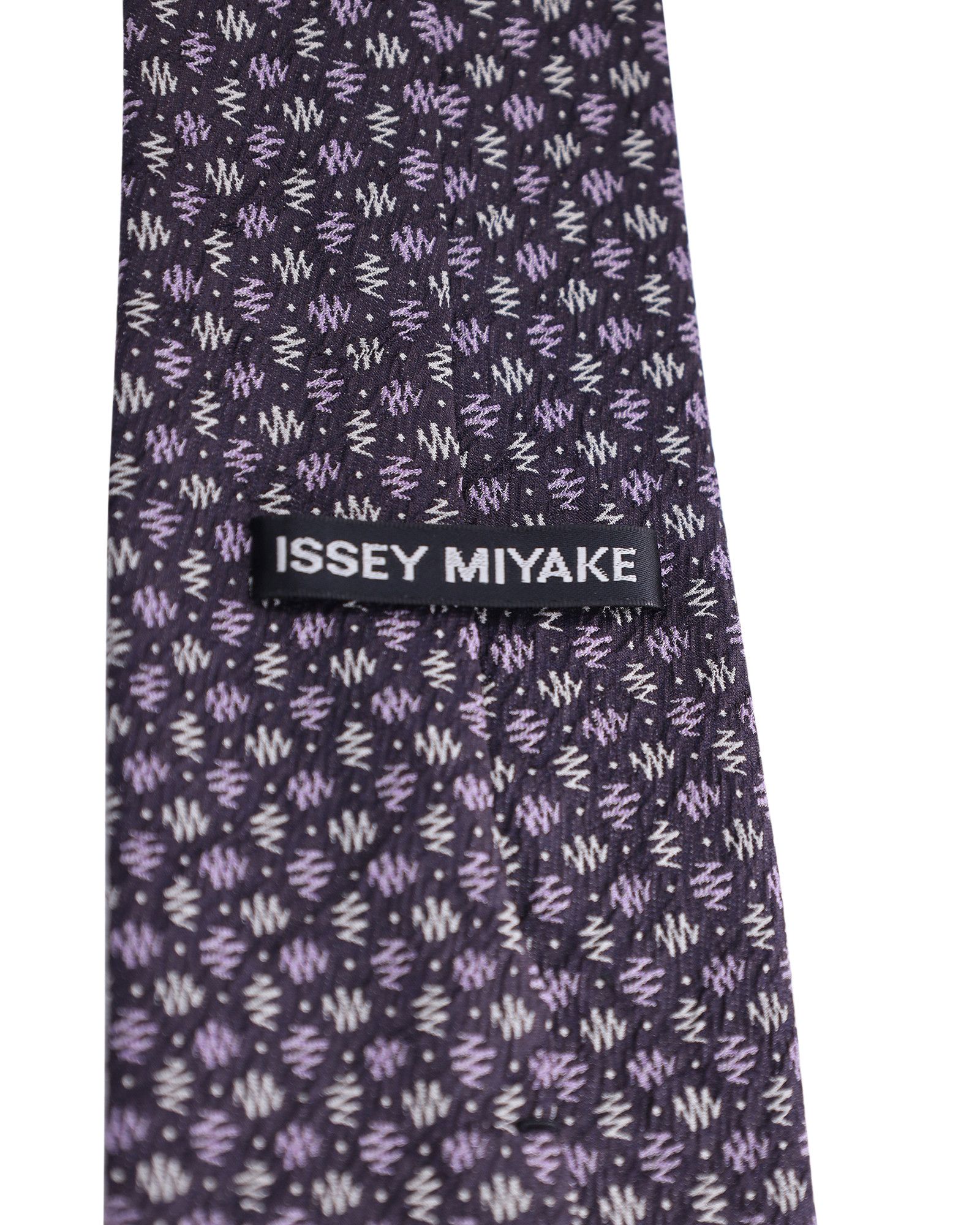 Issey Miyake Issey Miyake Patterned Necktie in Purple Silk Cotton Size ONE SIZE - 7 Thumbnail