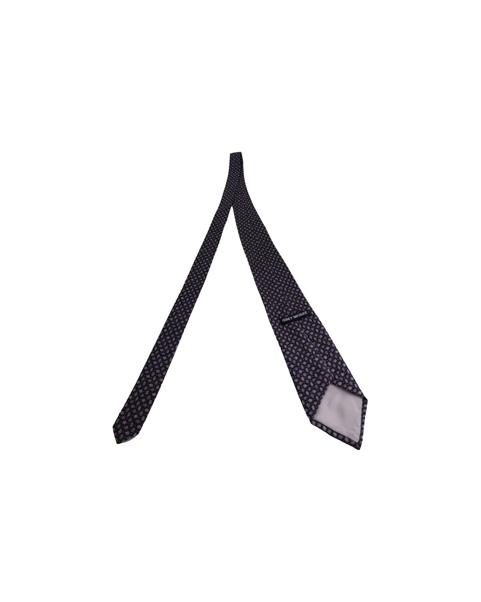 Issey Miyake Issey Miyake Patterned Necktie in Purple Silk Cotton Size ONE SIZE - 5 Thumbnail