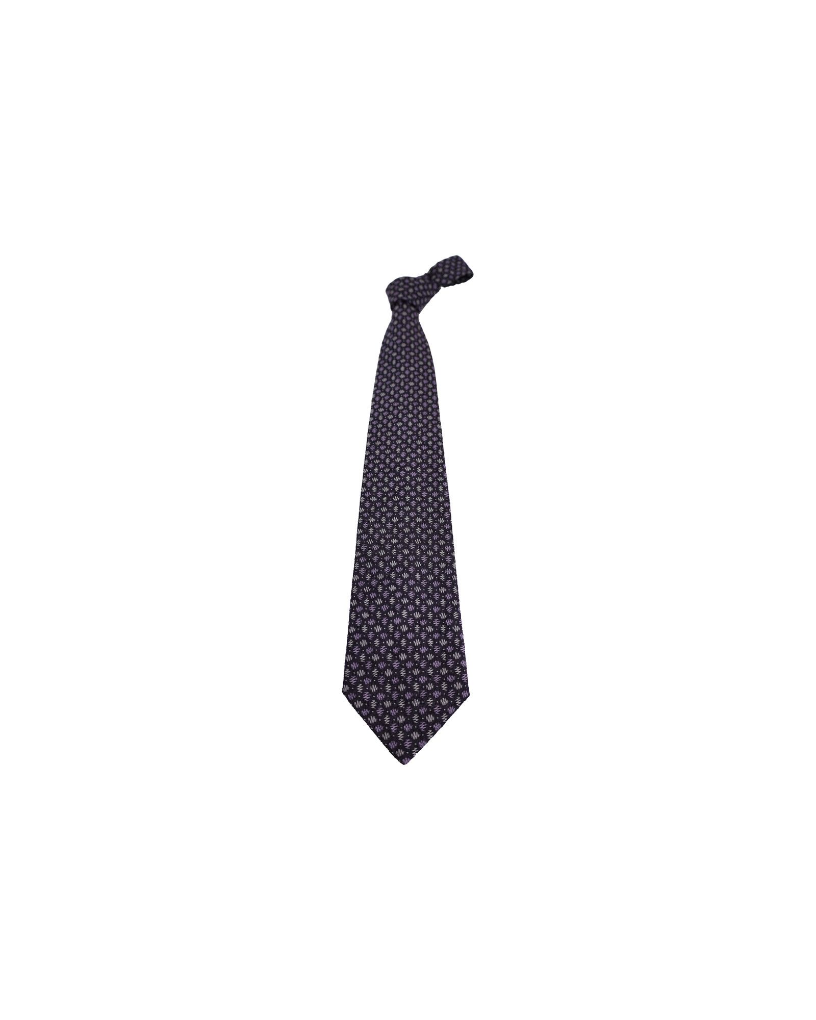 Issey Miyake Issey Miyake Patterned Necktie in Purple Silk Cotton Size ONE SIZE - 2 Thumbnail