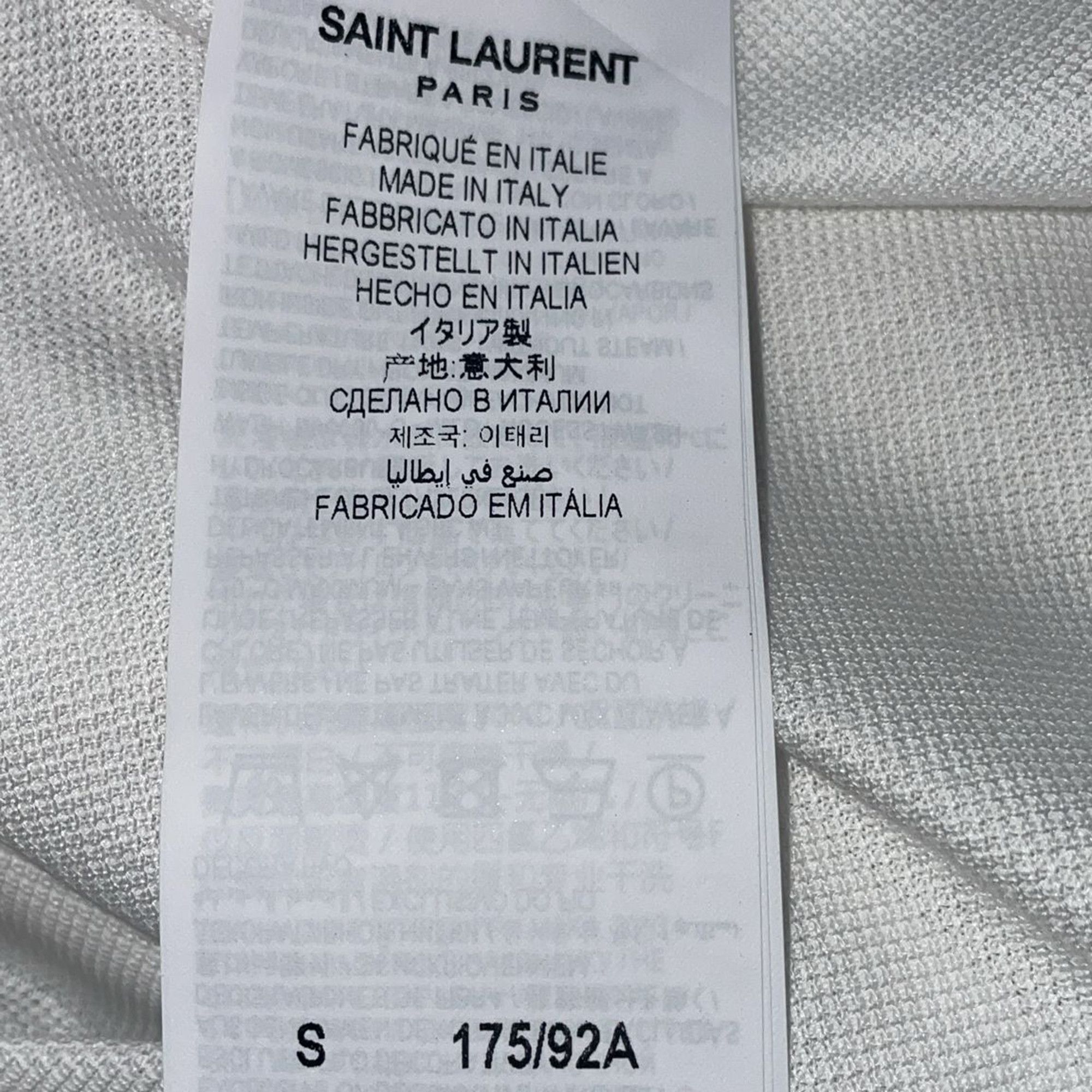 Saint Laurent Paris Saint Laurent Embroidered-Logo Polo Shirt in White Cotton Size US XS / EU 42 / 0 - 4 Thumbnail