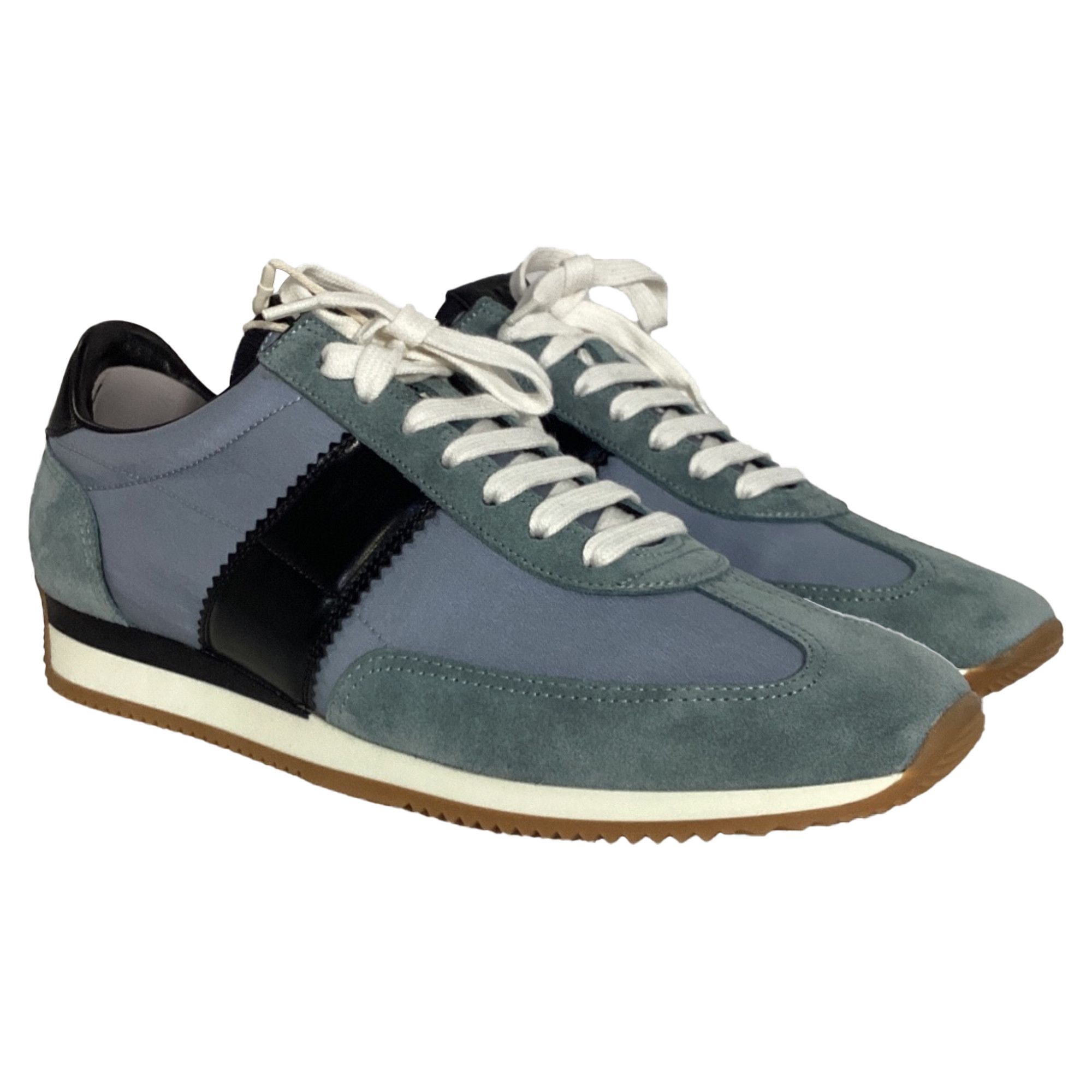 Tom Ford Tom Ford Lace-Up Low-Top Sneakers in Blue and Black Suede Size US 6.5 / EU 39-40 - 5 Thumbnail