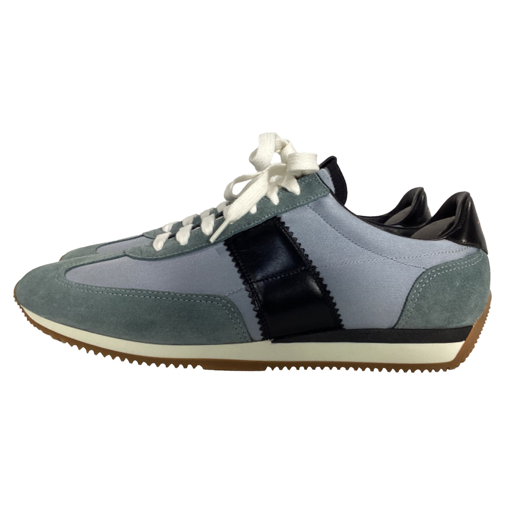 Tom Ford Tom Ford Lace-Up Low-Top Sneakers in Blue and Black Suede Size US 6.5 / EU 39-40 - 4 Thumbnail