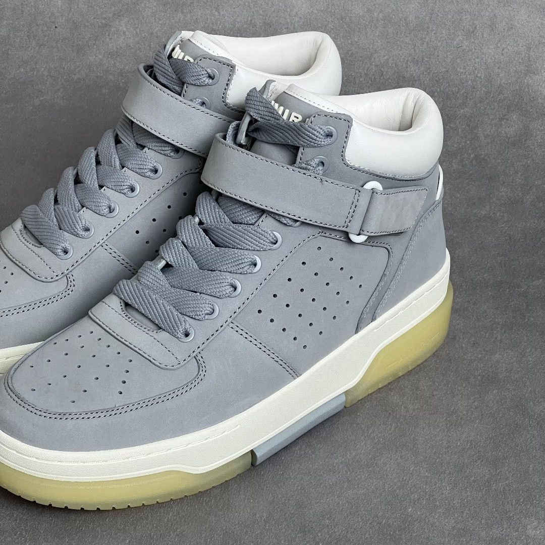 Amiri Amiri Leather Gray Hitop Sneakers 8 Men Size US 8 / EU 41 - 2 Thumbnail