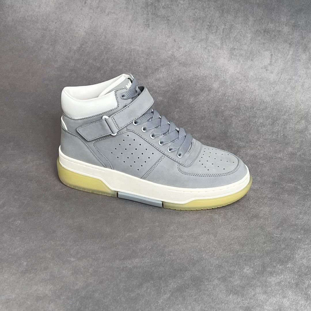 Amiri Amiri Leather Gray Hitop Sneakers 8 Men Size US 8 / EU 41 - 4 Thumbnail