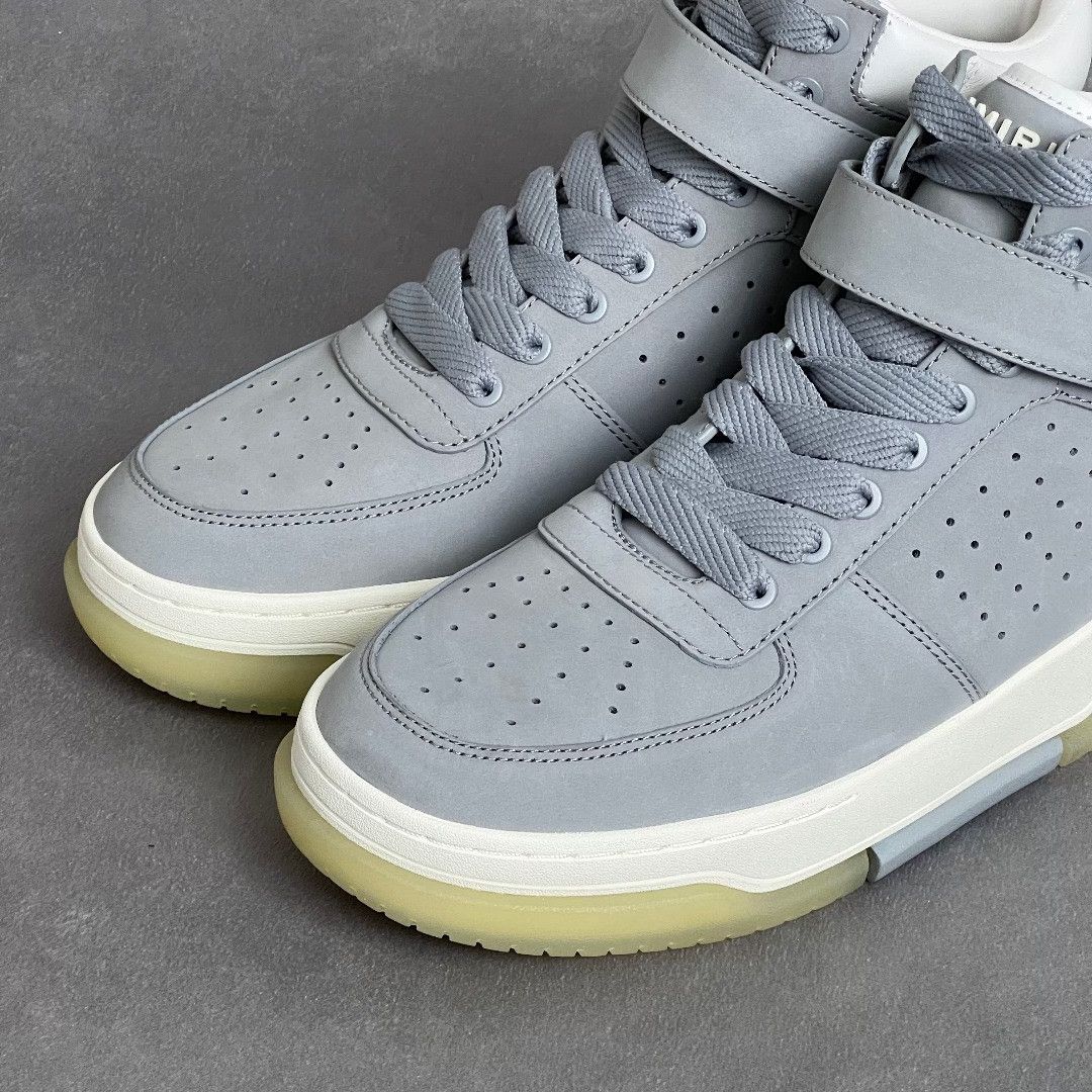 Amiri Amiri Leather Gray Hitop Sneakers 8 Men Size US 8 / EU 41 - 3 Thumbnail