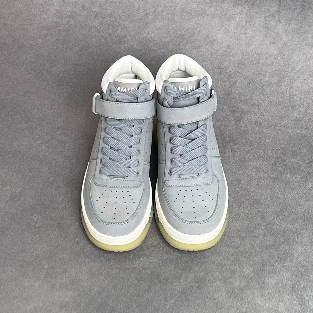 Amiri Amiri Leather Gray Hitop Sneakers 8 Men Size US 8 / EU 41 - 7 Thumbnail