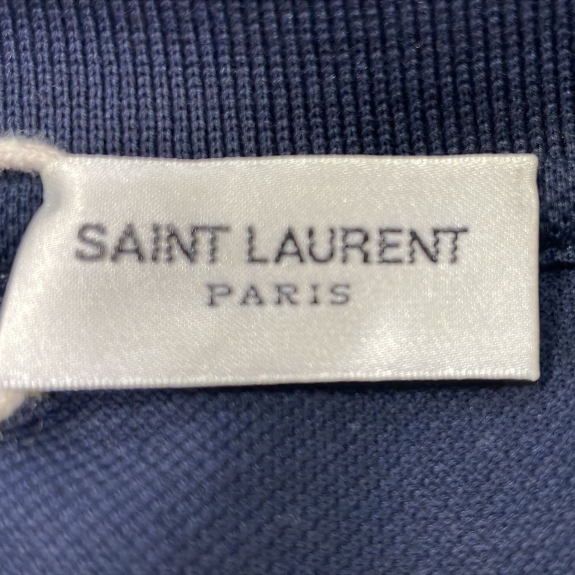 Saint Laurent Paris Saint Laurent Cassandre Embroidered-Logo Polo Shirt in Navy Size US XS / EU 42 / 0 - 5 Thumbnail