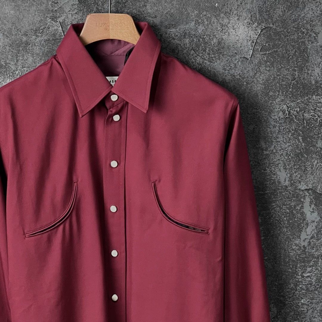 Maison Margiela Maison Margiela Casual Wool Red Shirt m Men Size US M / EU 48-50 / 2 - 3 Thumbnail