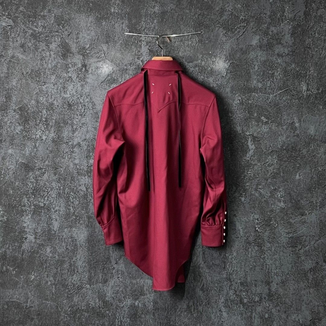 Maison Margiela Maison Margiela Casual Wool Red Shirt m Men Size US M / EU 48-50 / 2 - 2 Thumbnail