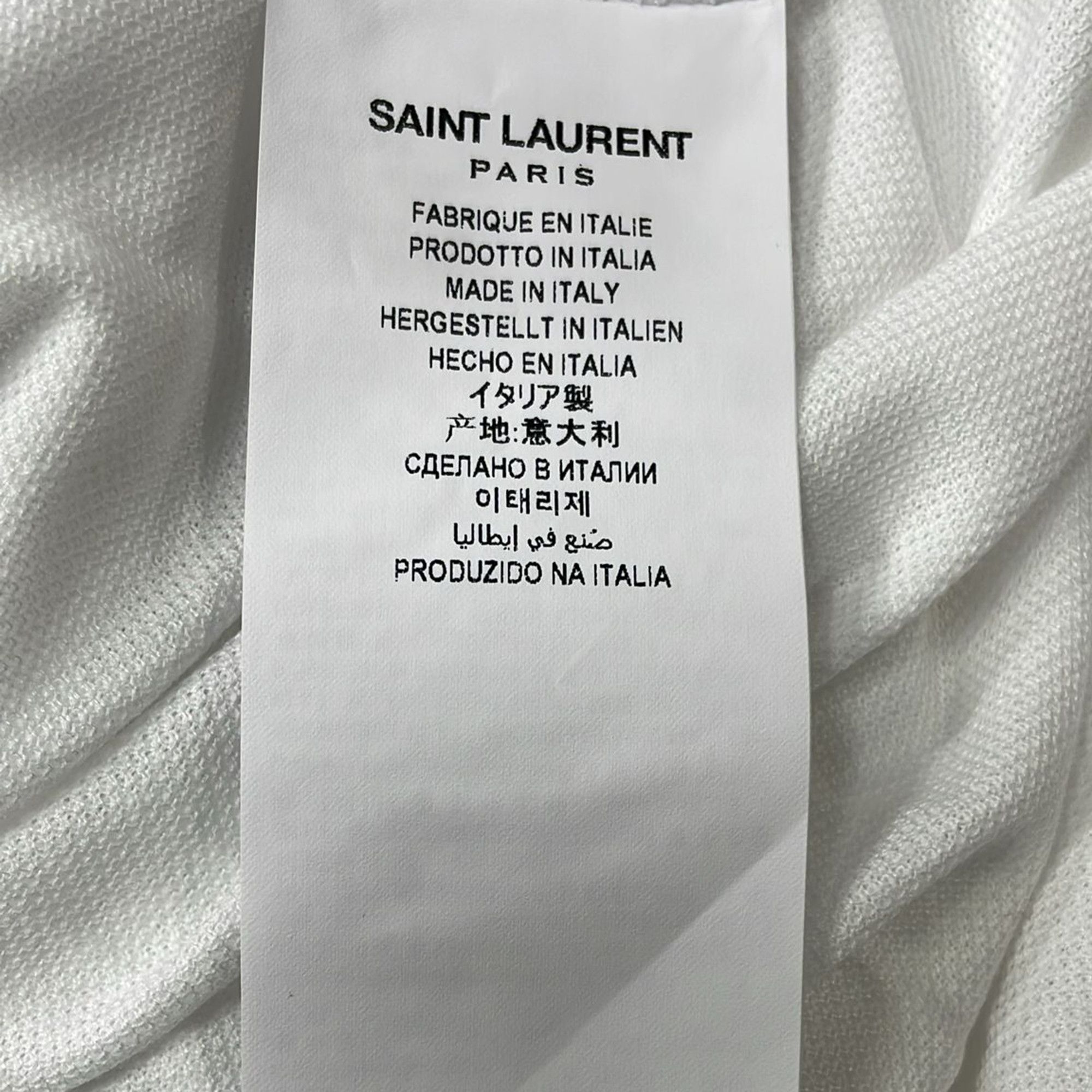 Saint Laurent Paris Saint Laurent Embroidered-Logo Polo Shirt in White Cotton Size US XS / EU 42 / 0 - 6 Thumbnail