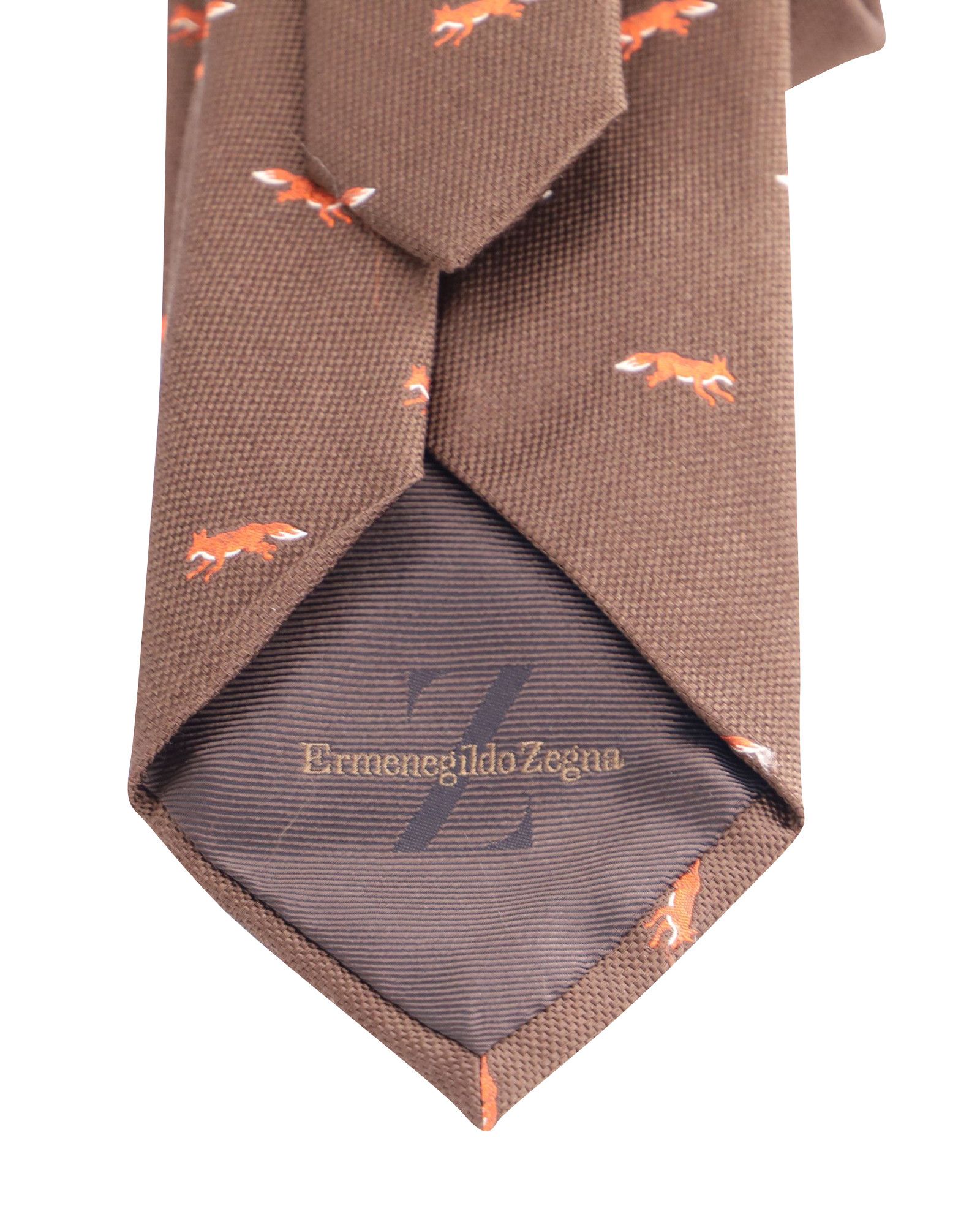 Ermenegildo Zegna Ermenegildo Zegna Fox Tie in Brown Silk Size ONE SIZE - 3 Thumbnail