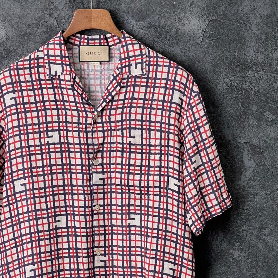 Gucci Gucci Linen Plaid Multi Shirt m Men Size US M / EU 48-50 / 2 - 3 Thumbnail