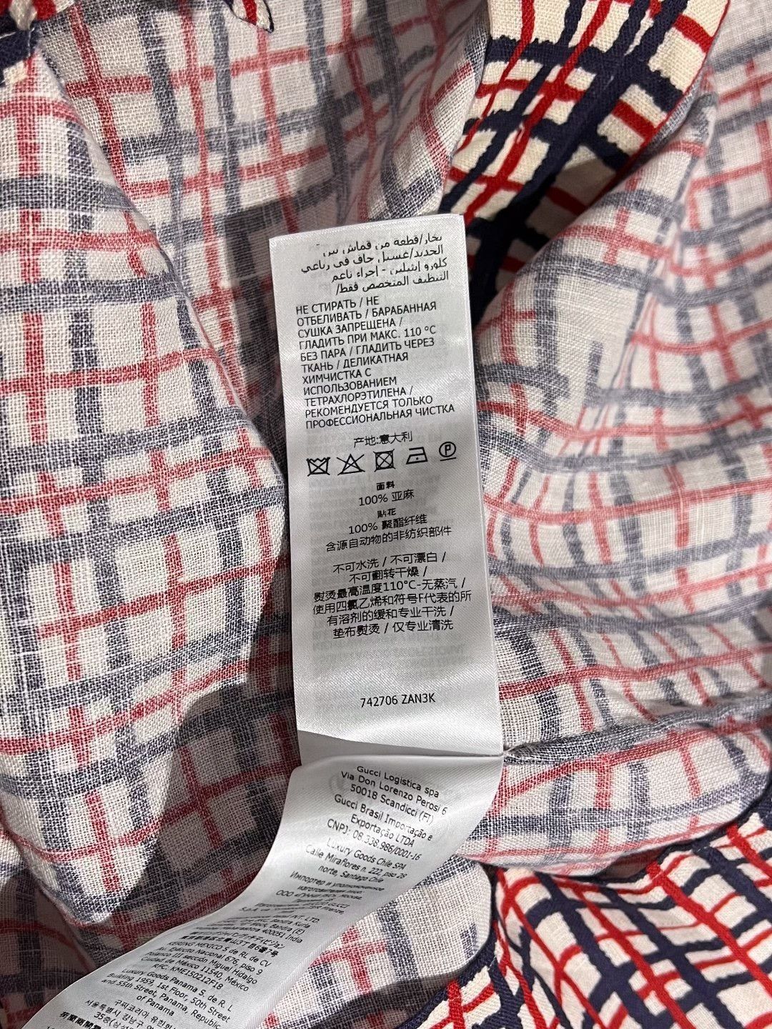 Gucci Gucci Linen Plaid Multi Shirt m Men Size US M / EU 48-50 / 2 - 6 Thumbnail