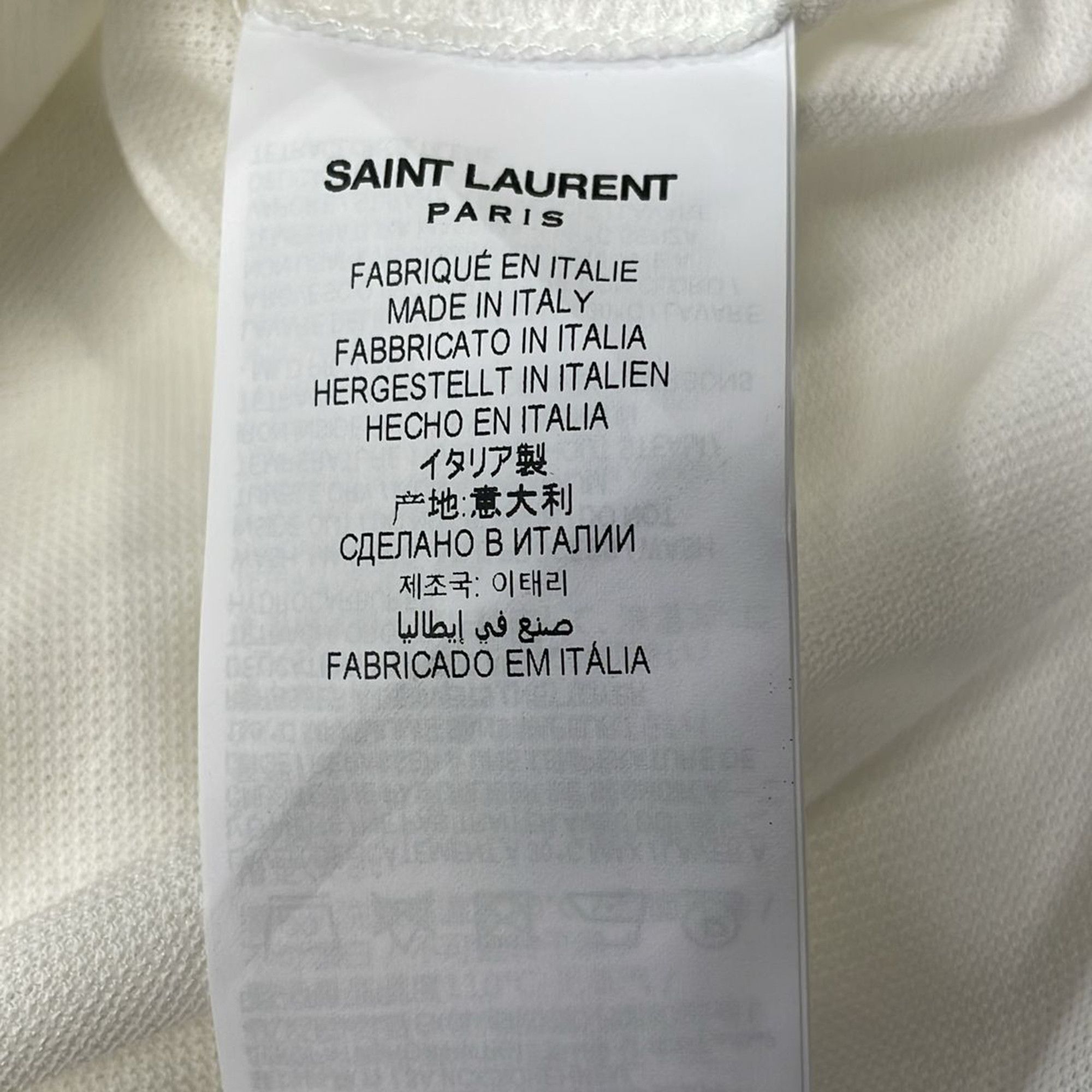 Saint Laurent Paris Saint Laurent Embroidered-Logo Polo Shirt in White Cotton Size US XS / EU 42 / 0 - 5 Thumbnail