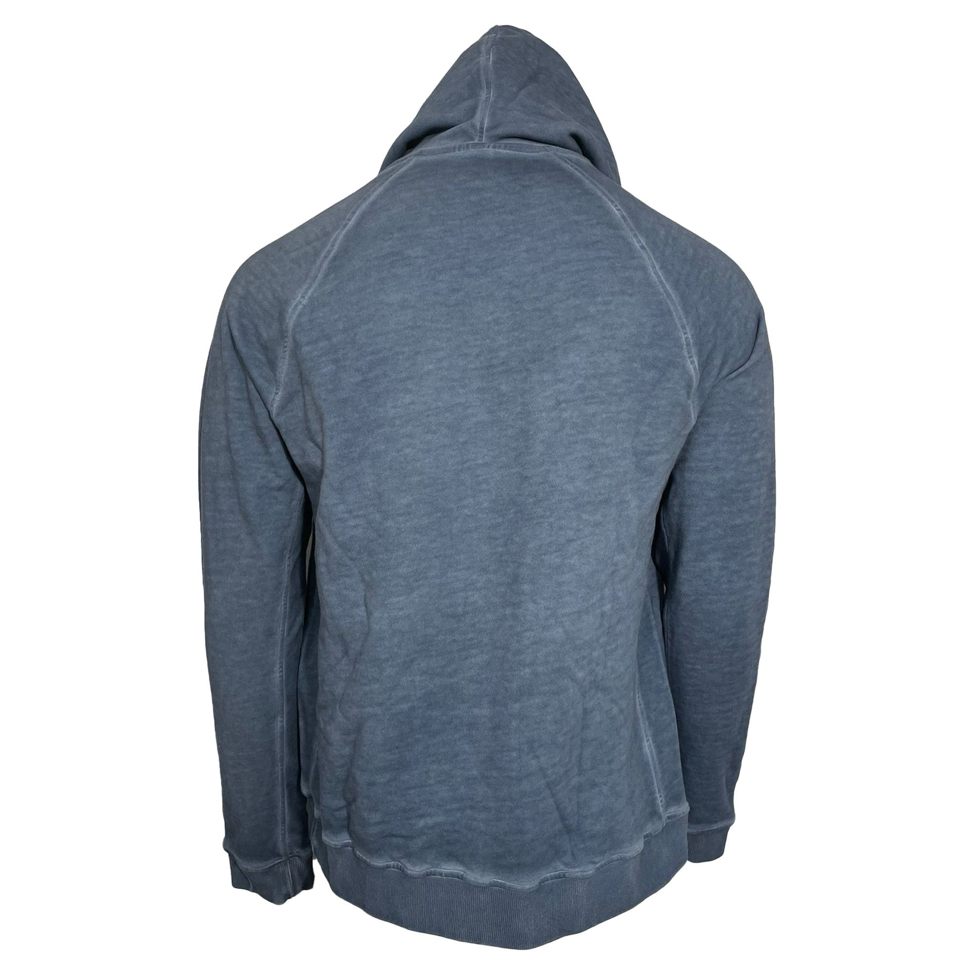 Mr P. Mr. P Cold-Dyed Hoodie in Blue Cotton Size US XXL / EU 58 / 5 - 2 Thumbnail