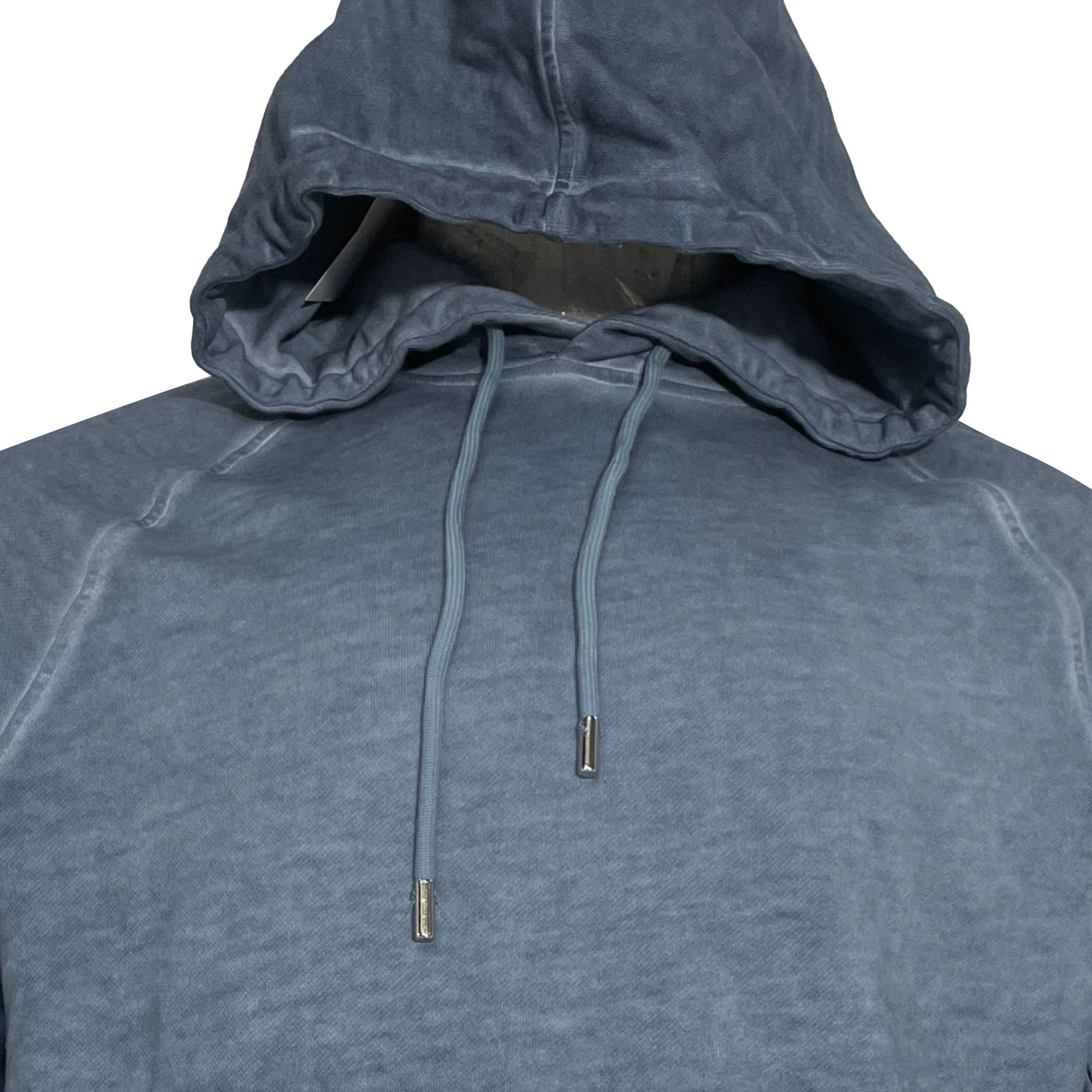 Mr P. Mr. P Cold-Dyed Hoodie in Blue Cotton Size US XXL / EU 58 / 5 - 4 Thumbnail