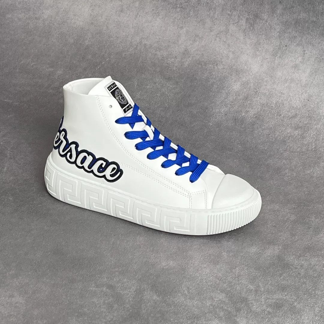 Versace Versace Leather Embroidered Hitop Sneakers 7 Men Size US 7 / EU 40 - 3 Thumbnail