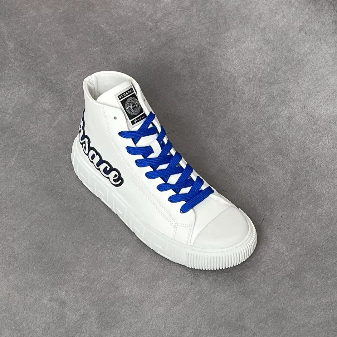 Versace Versace Leather Embroidered Hitop Sneakers 7 Men Size US 7 / EU 40 - 4 Thumbnail