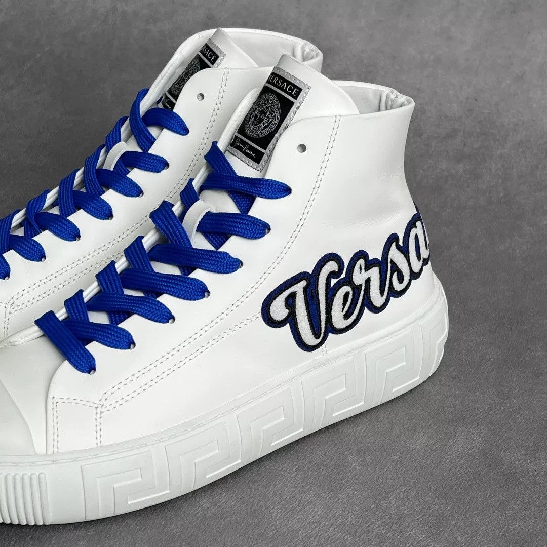 Versace Versace Leather Embroidered Hitop Sneakers 7 Men Size US 7 / EU 40 - 6 Thumbnail