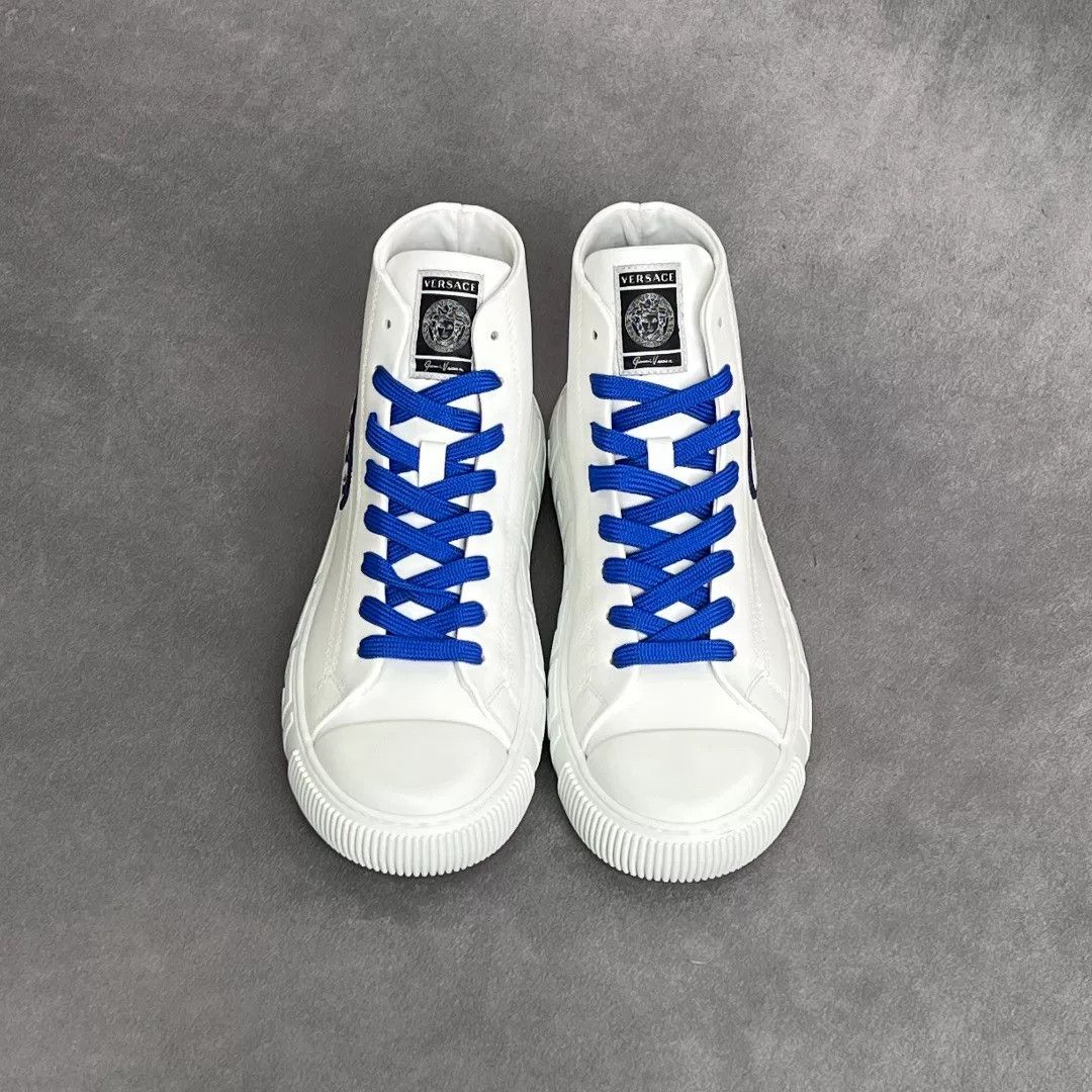 Versace Versace Leather Embroidered Hitop Sneakers 7 Men Size US 7 / EU 40 - 2 Thumbnail