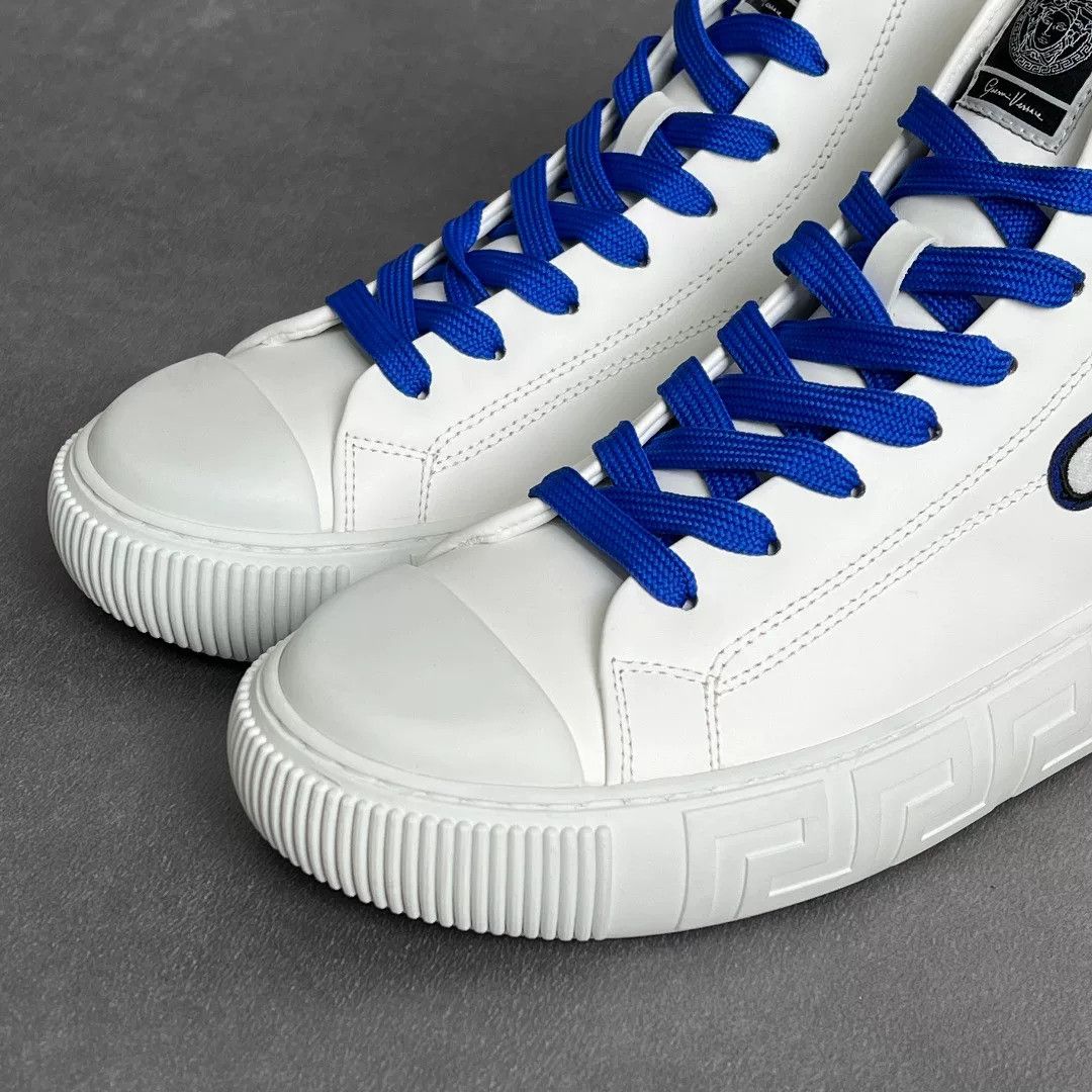 Versace Versace Leather Embroidered Hitop Sneakers 7 Men Size US 7 / EU 40 - 7 Thumbnail