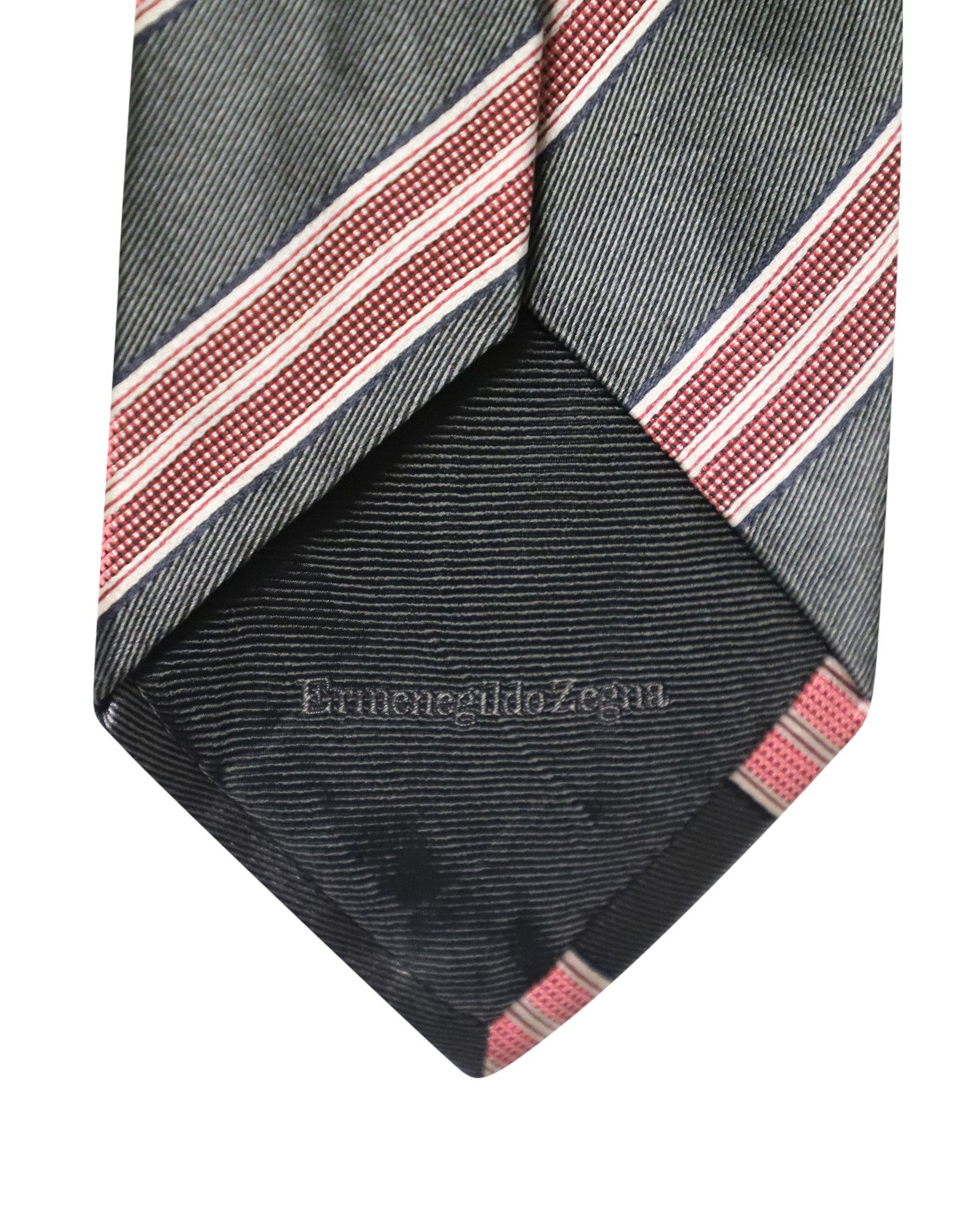 Ermenegildo Zegna Ermenegildo Zegna Striped Tie in Grey and Pink Silk Size ONE SIZE - 5 Thumbnail