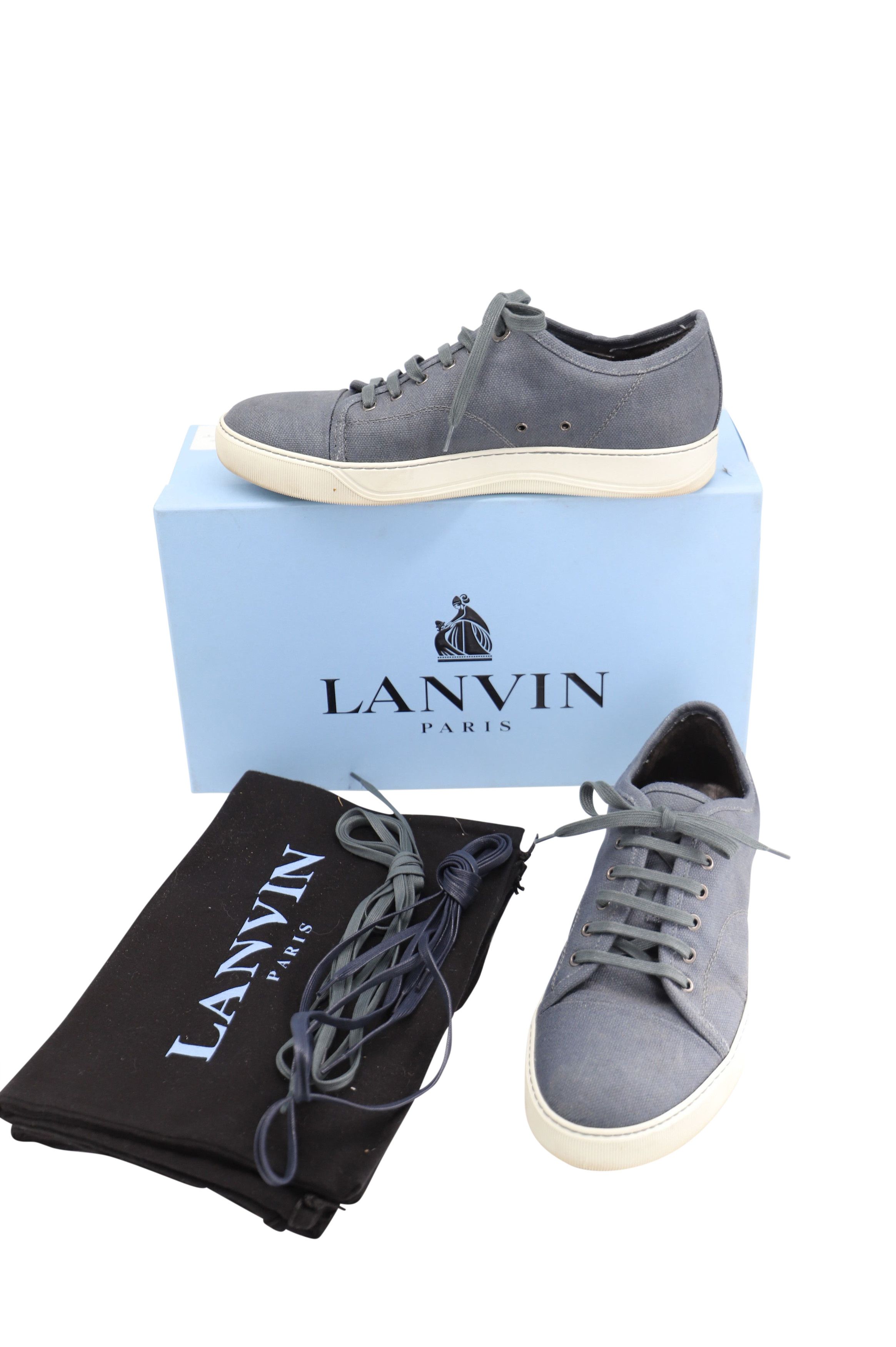 Lanvin Lanvin Woven Low Top Sneakers in Blue Linen Size US 8.5 / EU 41-42 - 7 Thumbnail