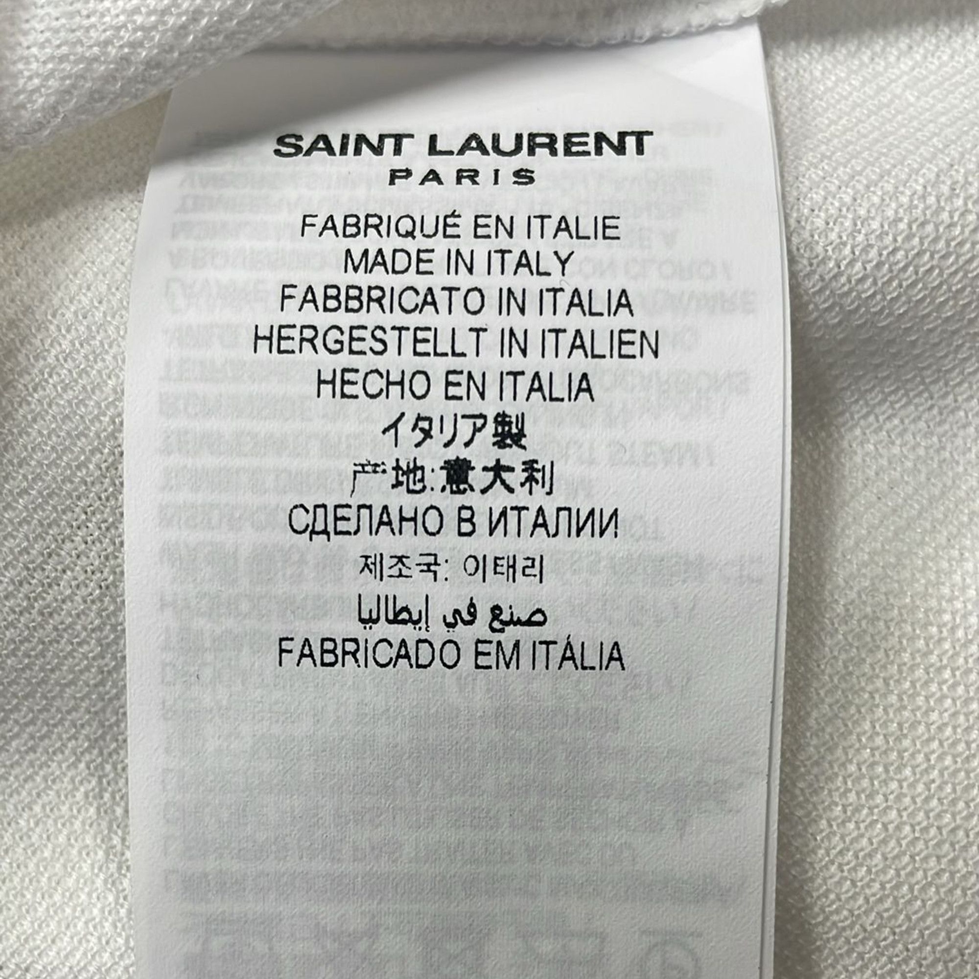 Saint Laurent Paris Saint Laurent Embroidered-Logo Polo Shirt in White Cotton Size US XS / EU 42 / 0 - 6 Thumbnail