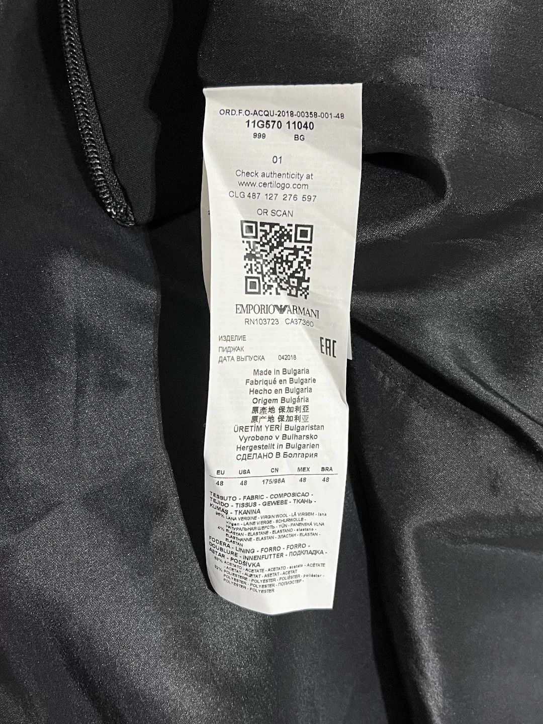Armani Armani Wool Black Light Jacket m Men Size US M / EU 48-50 / 2 - 7 Thumbnail