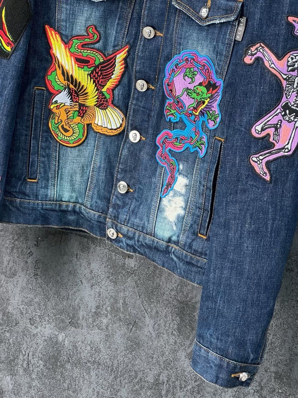 Philipp Plein Philipp Plein Denim Embroidered Light Jacket m Men Size US M / EU 48-50 / 2 - 6 Thumbnail