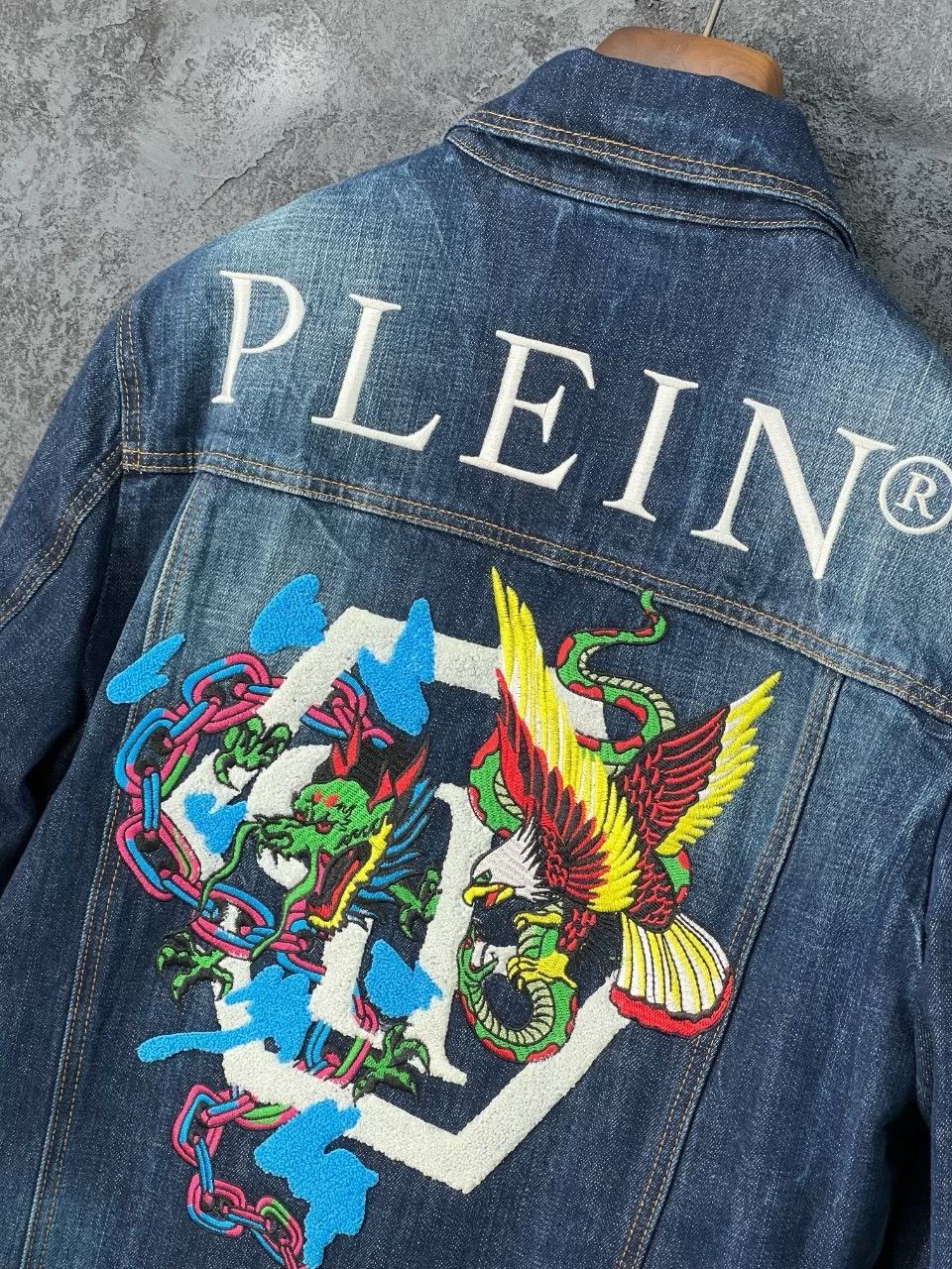 Philipp Plein Philipp Plein Denim Embroidered Light Jacket m Men Size US M / EU 48-50 / 2 - 5 Thumbnail