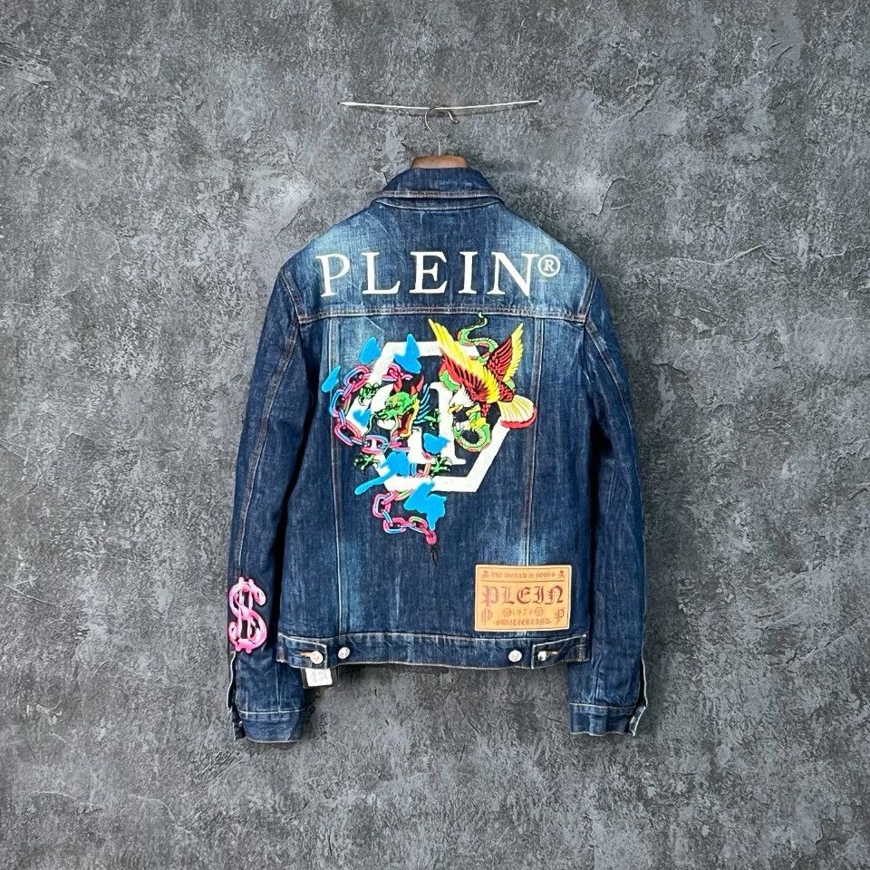 Philipp Plein Philipp Plein Denim Embroidered Light Jacket m Men Size US M / EU 48-50 / 2 - 2 Thumbnail