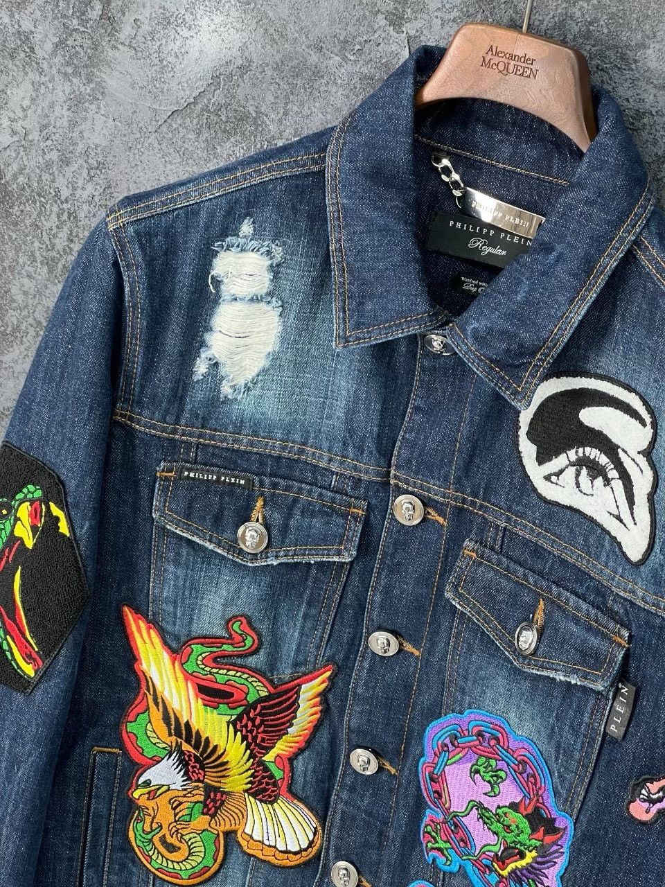 Philipp Plein Philipp Plein Denim Embroidered Light Jacket m Men Size US M / EU 48-50 / 2 - 4 Thumbnail