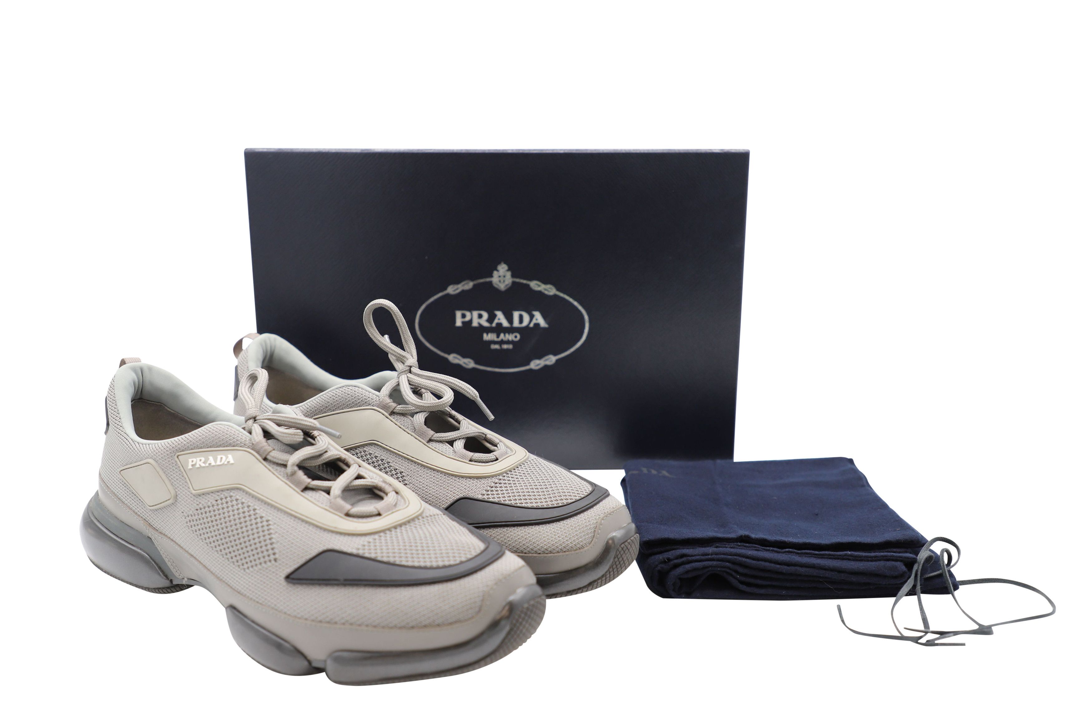 Prada Prada Cloud Bust Sneakers In Grey Synthetic Size US 7.5 / EU 40-41 - 2 Thumbnail