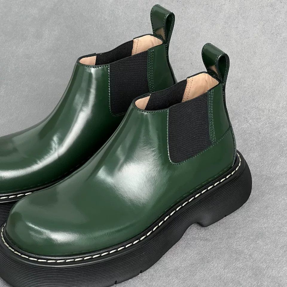 Bottega Veneta Bottega Veneta Leather Green Hitop Sneakers 9 Men Size US 9 / EU 42 - 2 Thumbnail