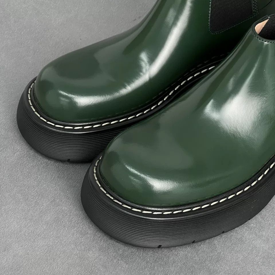 Bottega Veneta Bottega Veneta Leather Green Hitop Sneakers 9 Men Size US 9 / EU 42 - 3 Thumbnail
