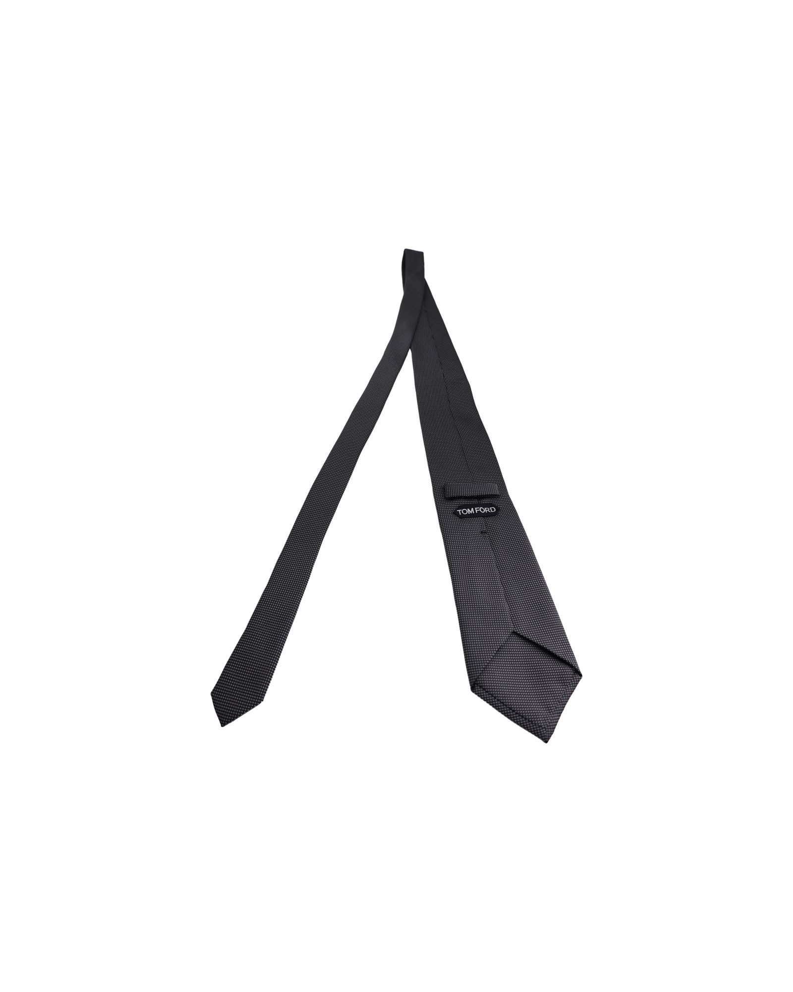 Tom Ford Tom Ford Micro Dotted Necktie in Grey Silk Cotton Size ONE SIZE - 5 Thumbnail