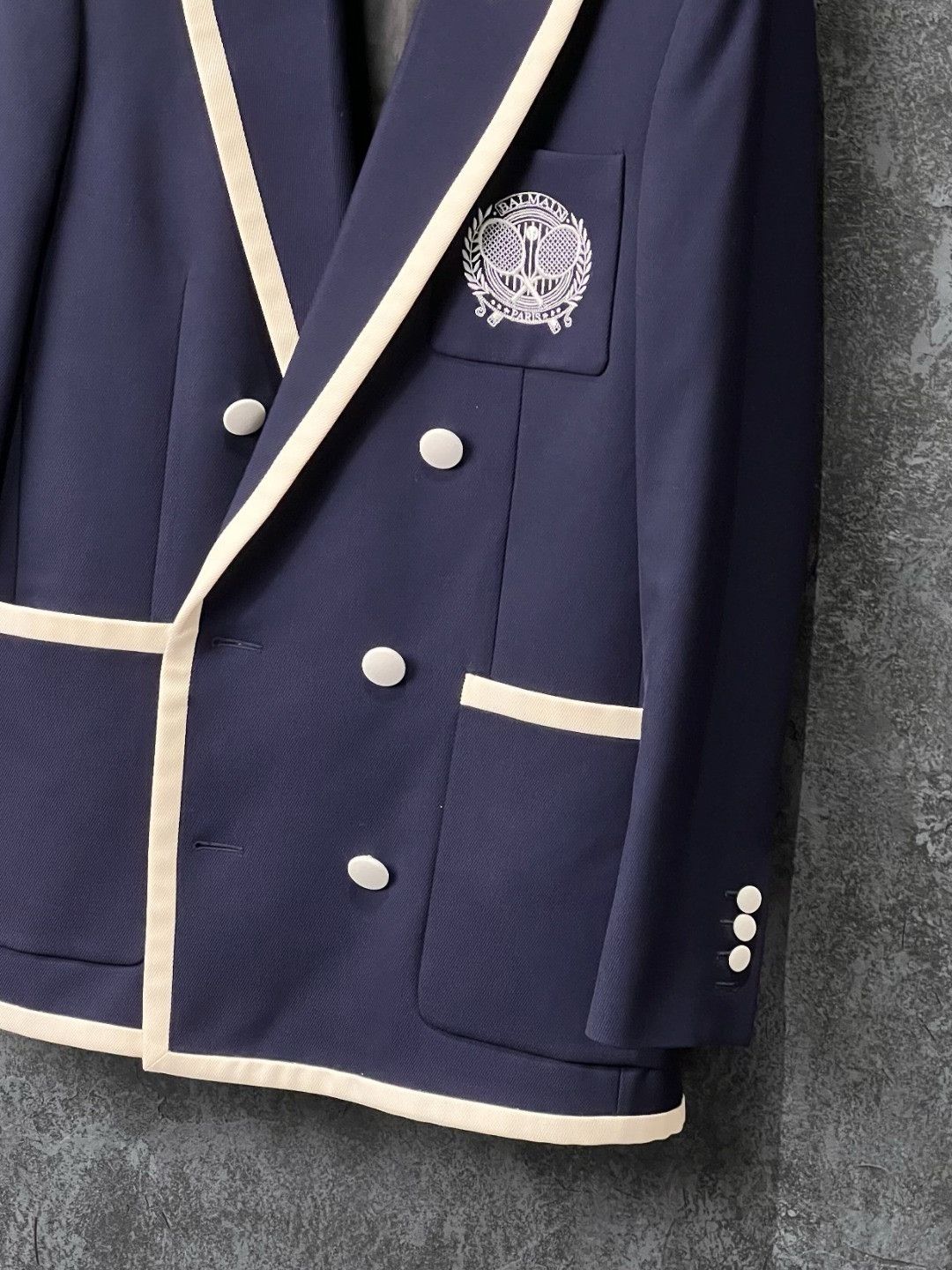 Balmain Balmain Casual Embroidered Blue Suit 40r Men Size 40R - 4 Thumbnail