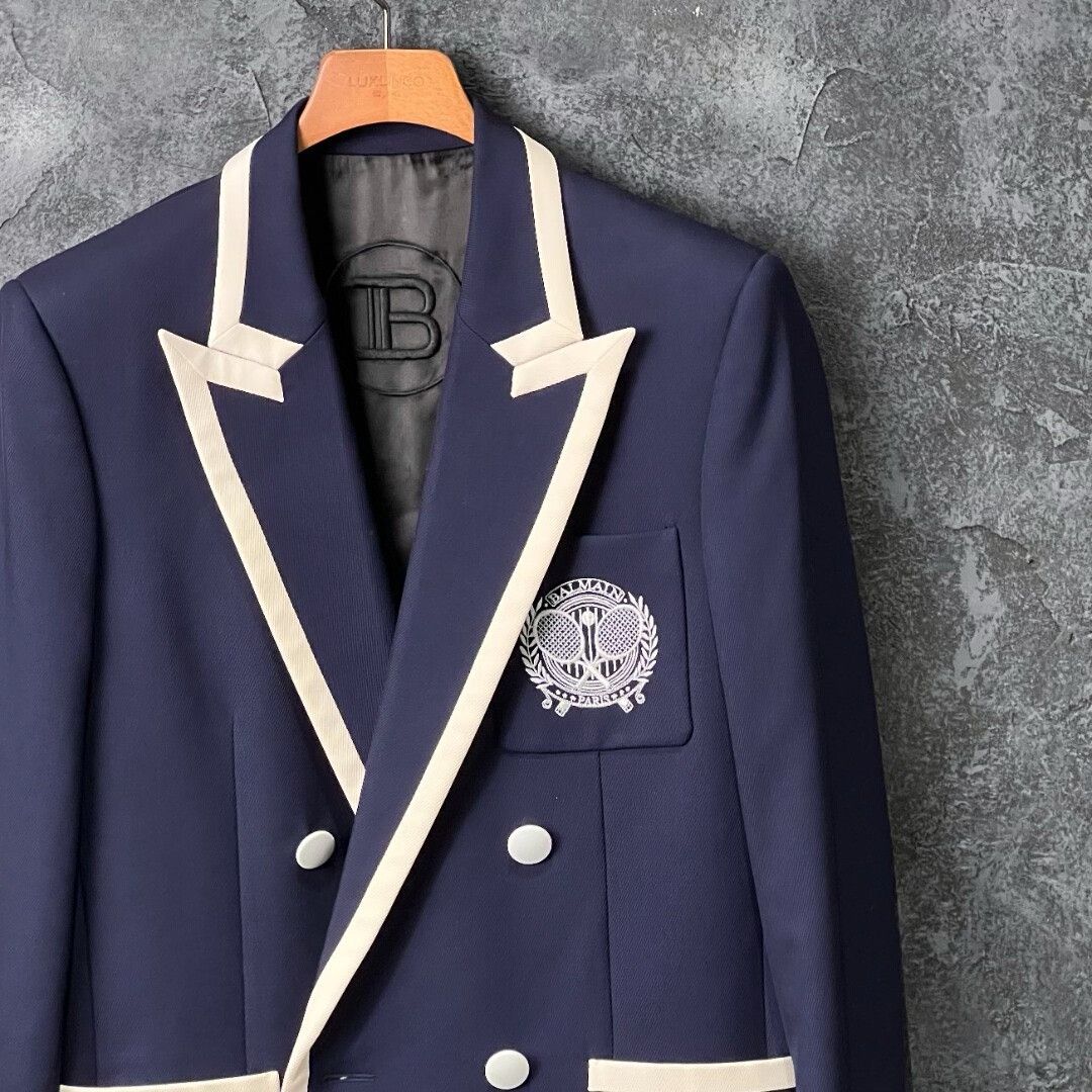 Balmain Balmain Casual Embroidered Blue Suit 40r Men Size 40R - 3 Thumbnail