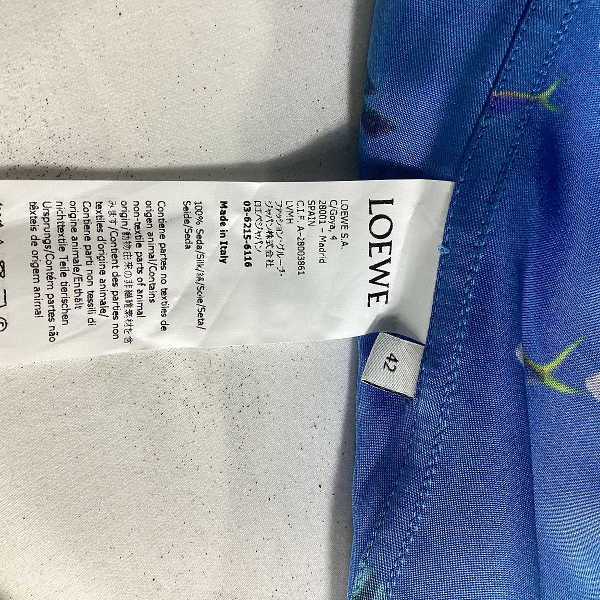 Loewe Loewe Printed Convertible-Collar Shirt in Blue Silk Size US XXL / EU 58 / 5 - 5 Thumbnail