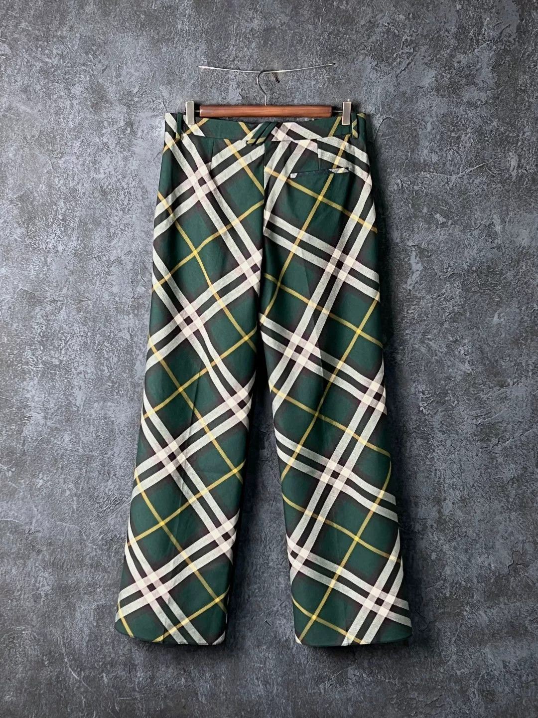 Burberry Burberry Wool Plaid Green Formal Trousers 40r Men Size 40R - 2 Thumbnail