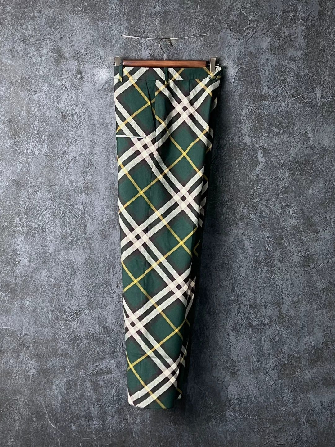 Burberry Burberry Wool Plaid Green Formal Trousers 40r Men Size 40R - 7 Thumbnail