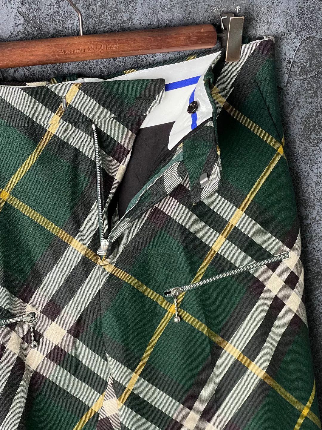 Burberry Burberry Wool Plaid Green Formal Trousers 40r Men Size 40R - 4 Thumbnail