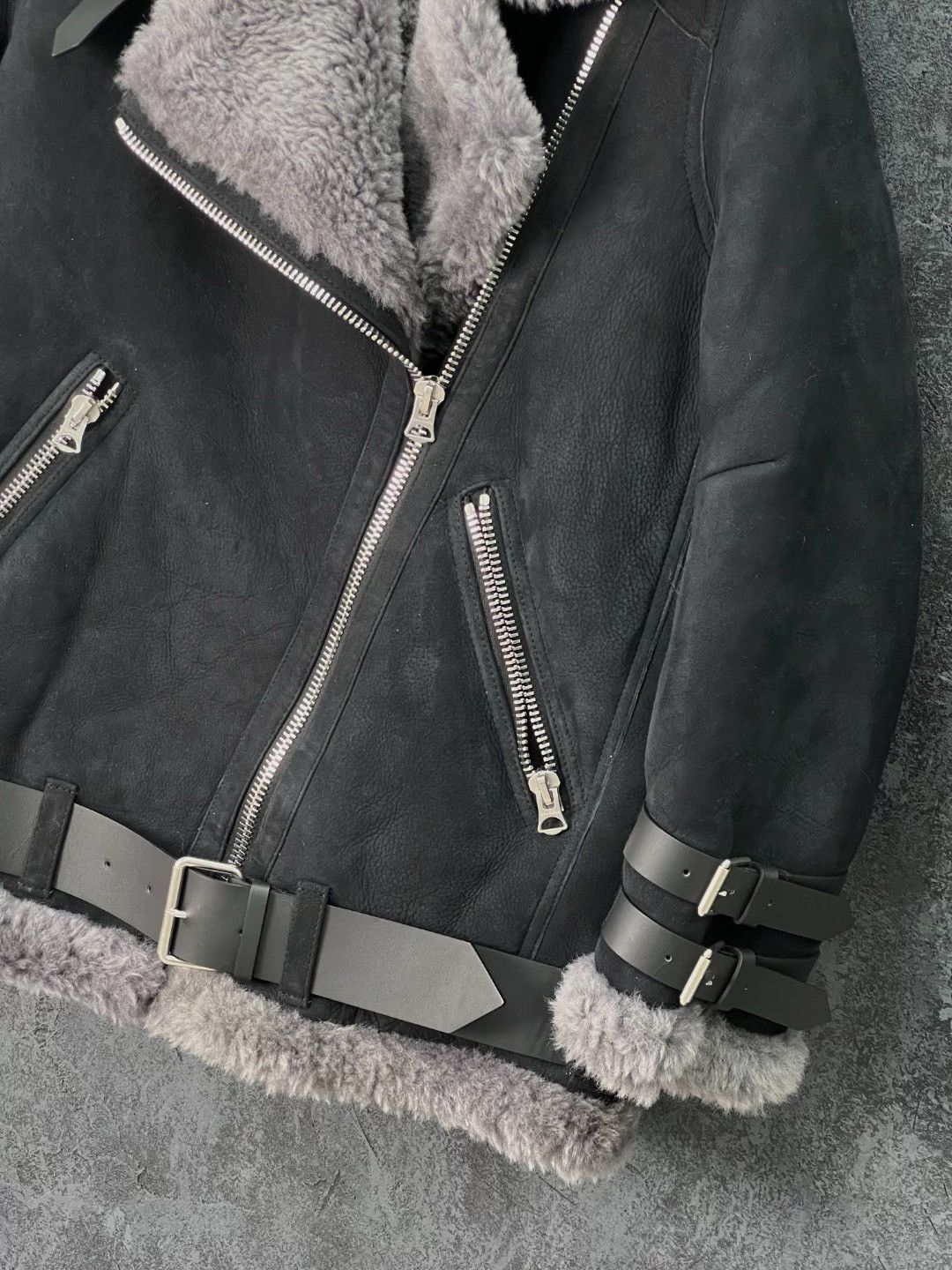Acne Studios Acne Studios Thermal Gray Leather Jacket M Women Size M / US 6-8 / IT 42-44 - 6 Thumbnail