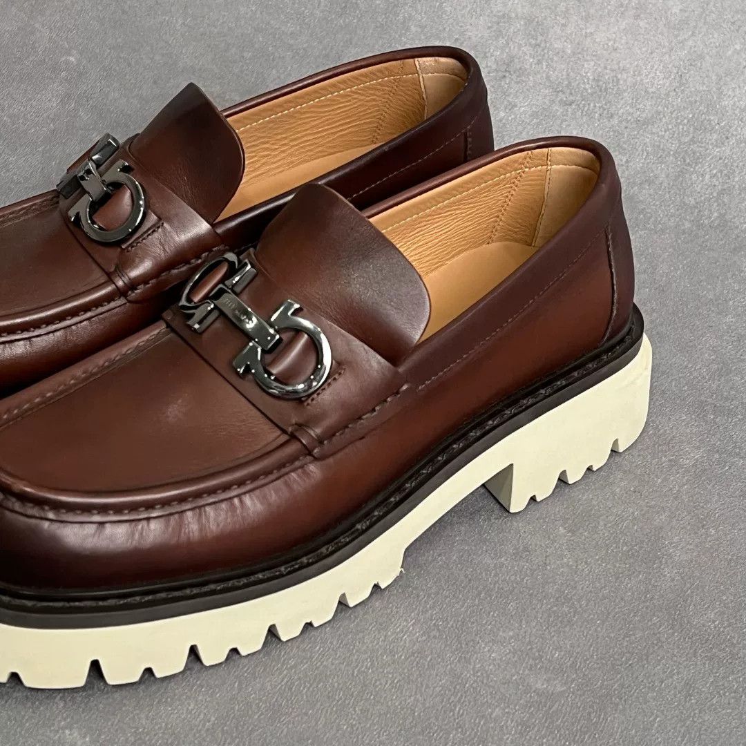 Salvatore Ferragamo Salvatore Ferragamo Leather Brown Lowtop Sneakers 7 Men Size US 7 / EU 40 - 3 Thumbnail