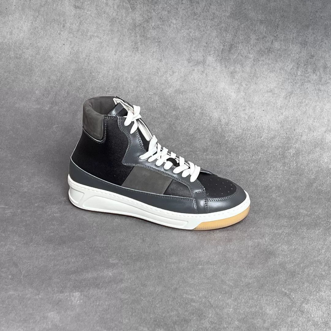 Kiton Kiton Leather Multi Hitop Sneakers 9.5 Men Size US 9.5 / EU 42-43 - 4 Thumbnail