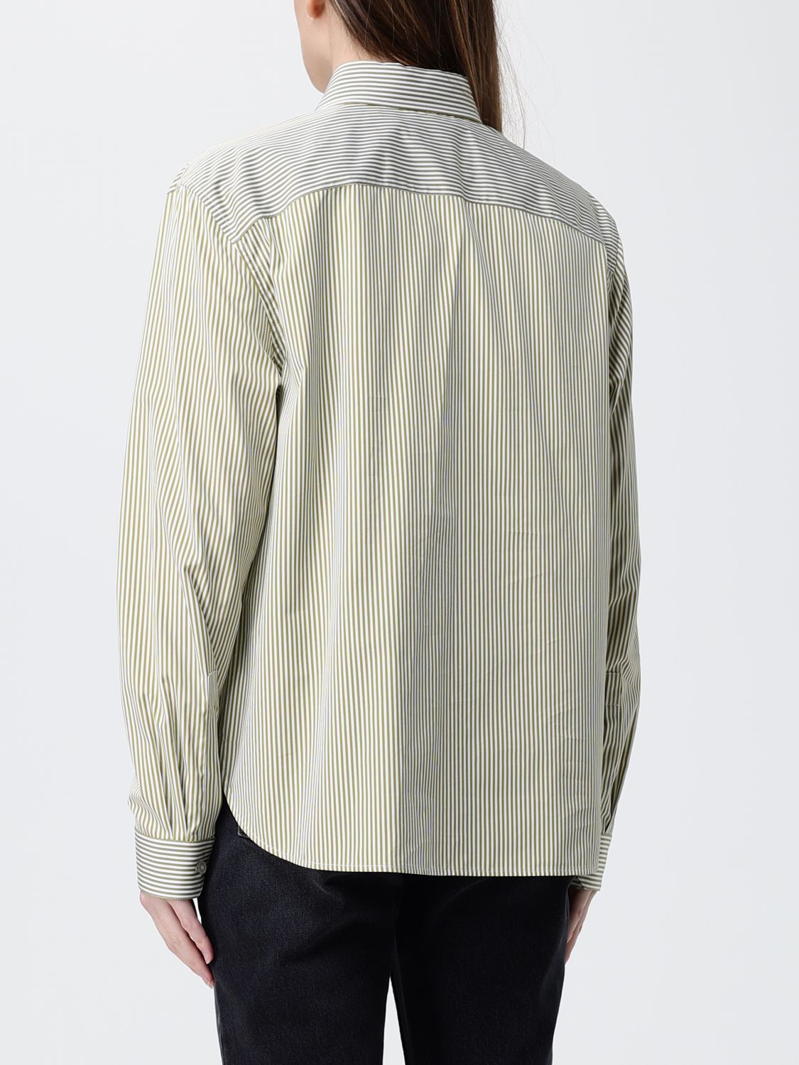 Saint Laurent Paris Saint Laurent Shirt Woman Kaki Size S / US 4 / IT 40 - 3 Thumbnail
